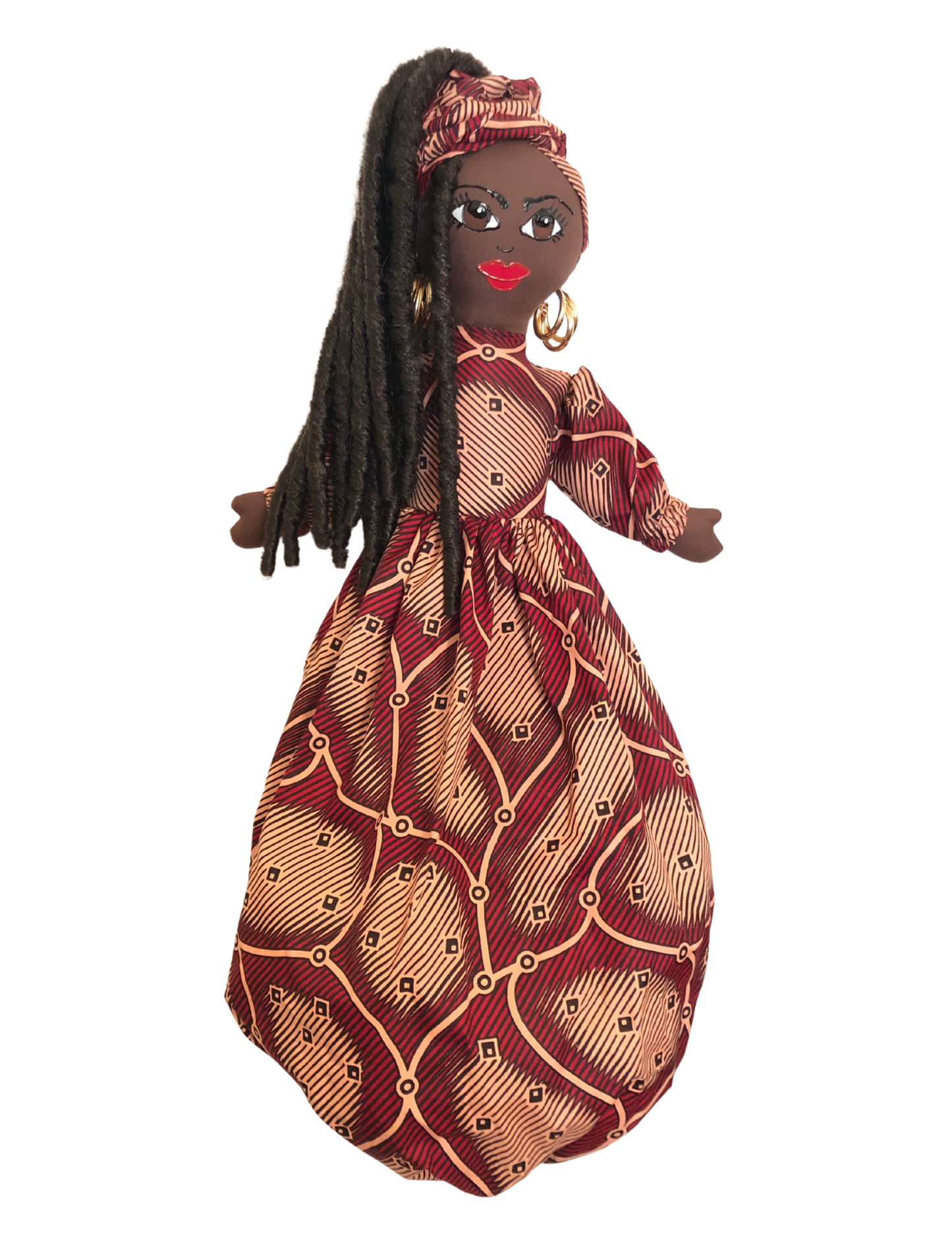 Anaiah – Handmade Wax Print Plastic Bag Holder Doll