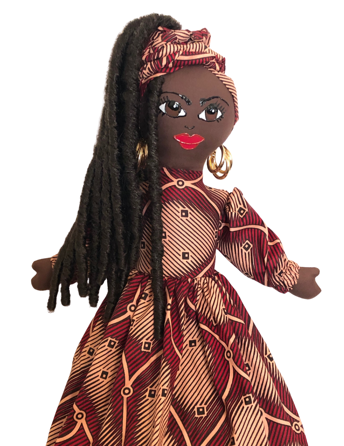Anaiah – Handmade Wax Print Plastic Bag Holder Doll