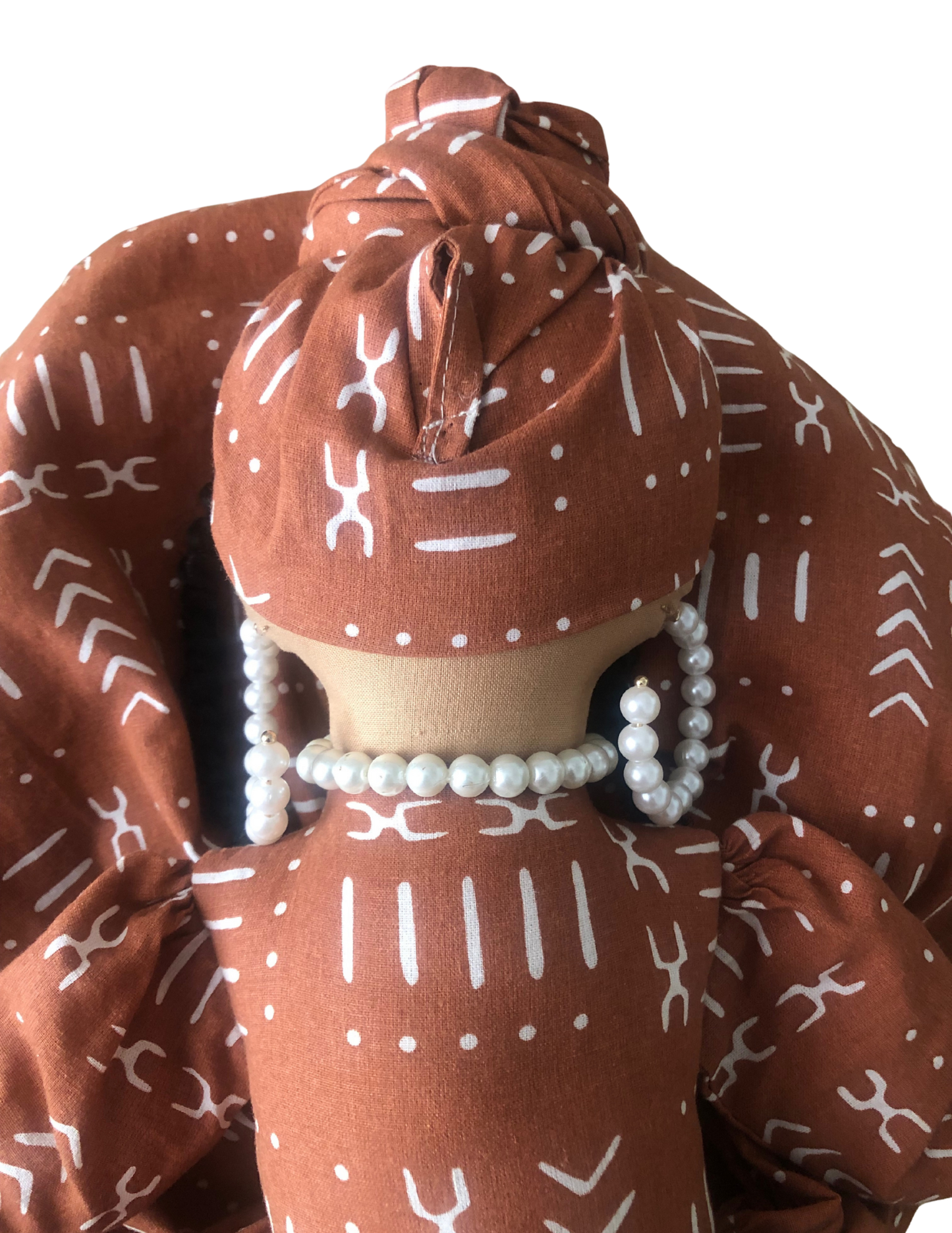 Ishara – Handmade Mudcloth Inspired Print Plastic Bag Holder Doll